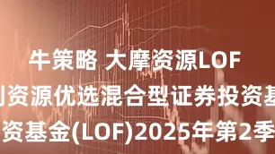 牛策略 大摩资源LOF 摩根士丹利资源优选混合型证券投资基金(LOF)2025年第2季度报告